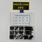 250PCS M3 12.9 Grade Alloy Steel Screw Assortment Kit — Cap Screws, Washers & Nuts